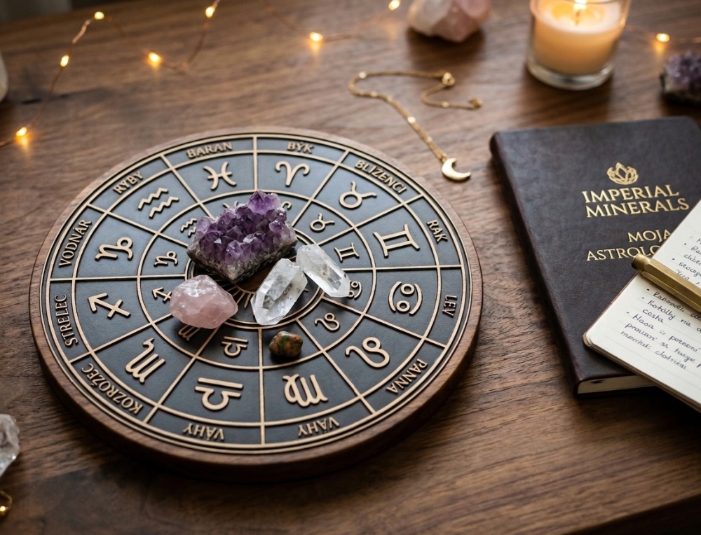 Astrologický zverokruh s minerálmi a kryštálmi Imperial Minerals